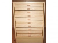 Kabinet met 10 insectendozen 30x40cm.